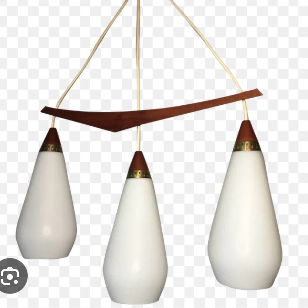 Danish 1960’s Milk Glass Vintage Light Fixture